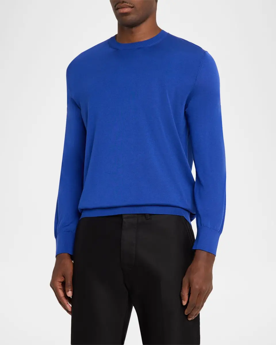 Tom Ford Men's Silk Knit Crewneck Sweater | Thumbnail 4 Tom Ford Men's Silk Knit Crewneck Sweater | Thumbnail 4