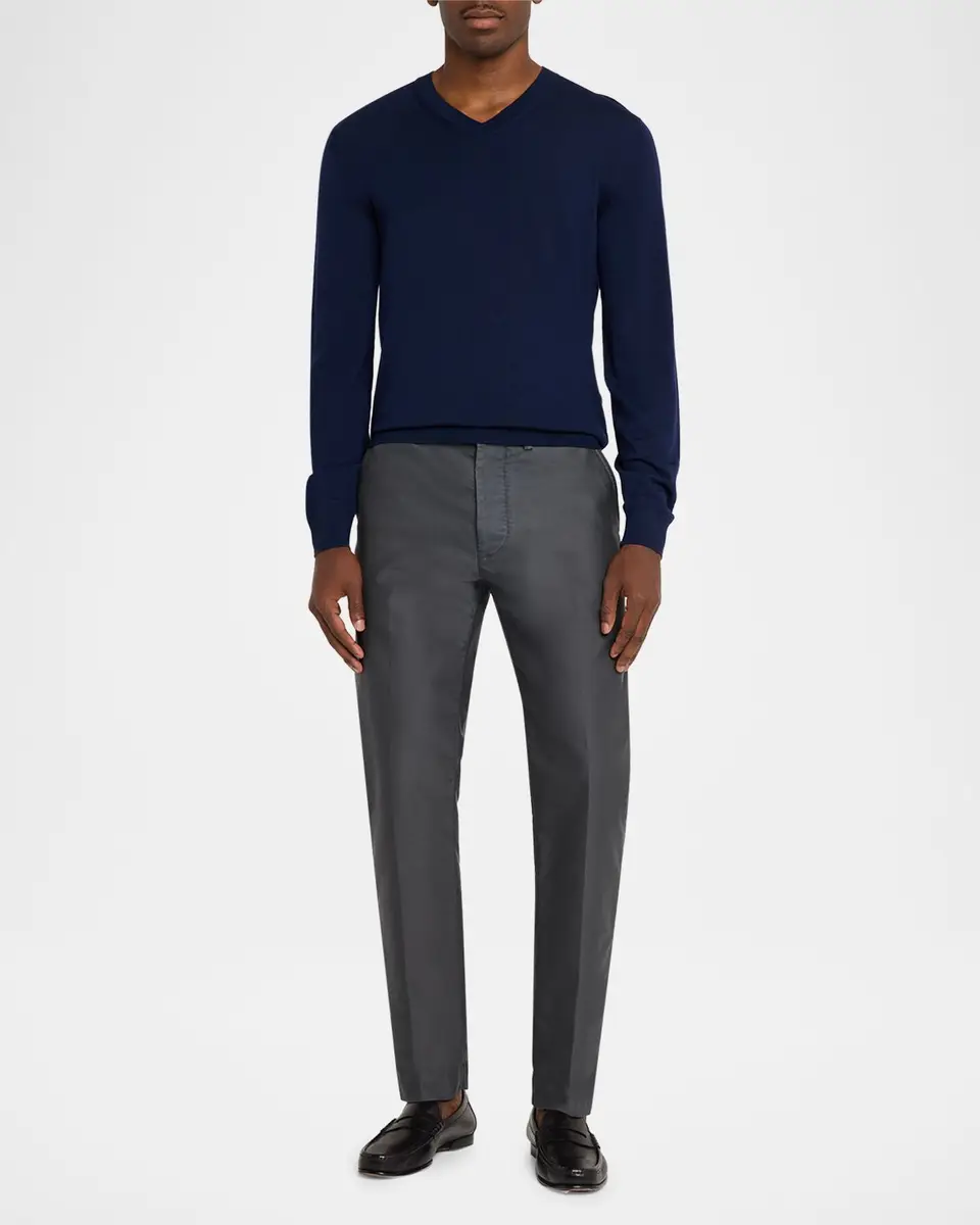 Tom Ford Men's V-Neck Wool-Silk Sweater | Thumbnail 2