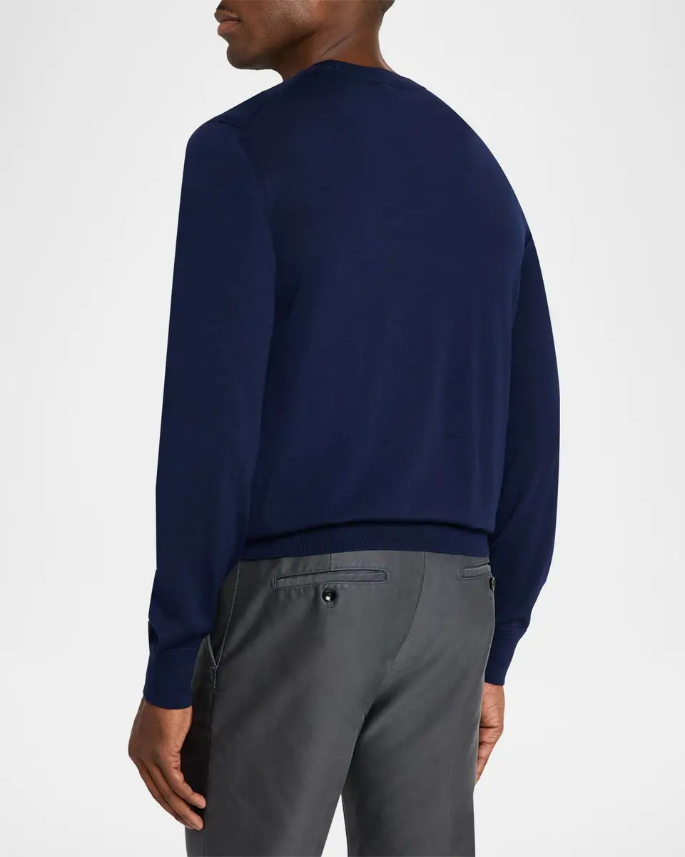 Tom Ford Men's V-Neck Wool-Silk Sweater | Thumbnail 3