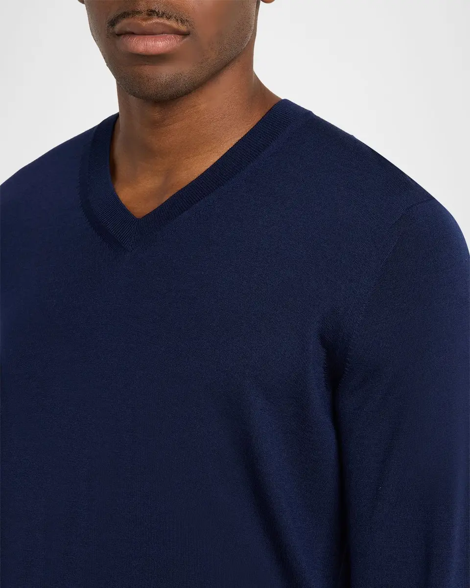 Tom Ford Men's V-Neck Wool-Silk Sweater | Thumbnail 5
