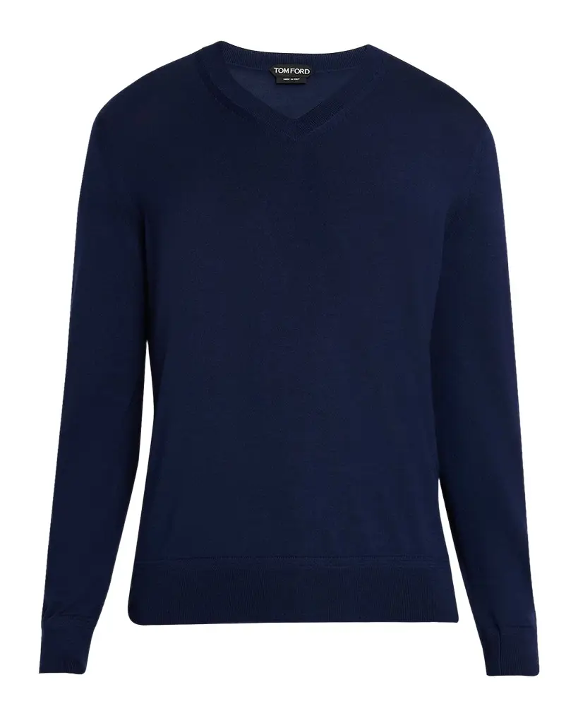 Tom Ford Men's V-Neck Wool-Silk Sweater | Image 1 Tom Ford Men's V-Neck Wool-Silk Sweater | Image 1