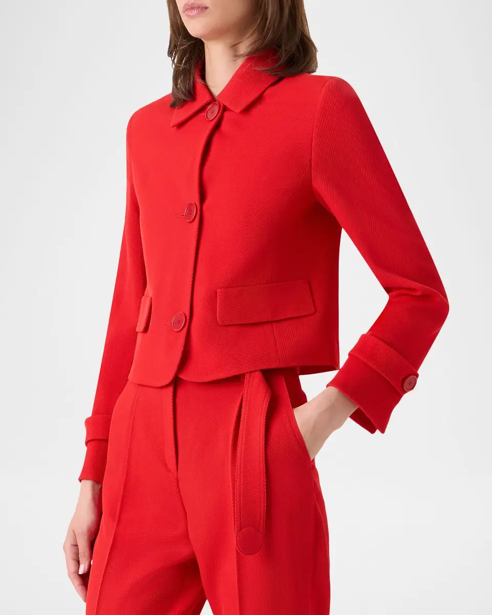 Akris punto Single-Breasted Wool Tricotine Boxy Jacket | Thumbnail 6