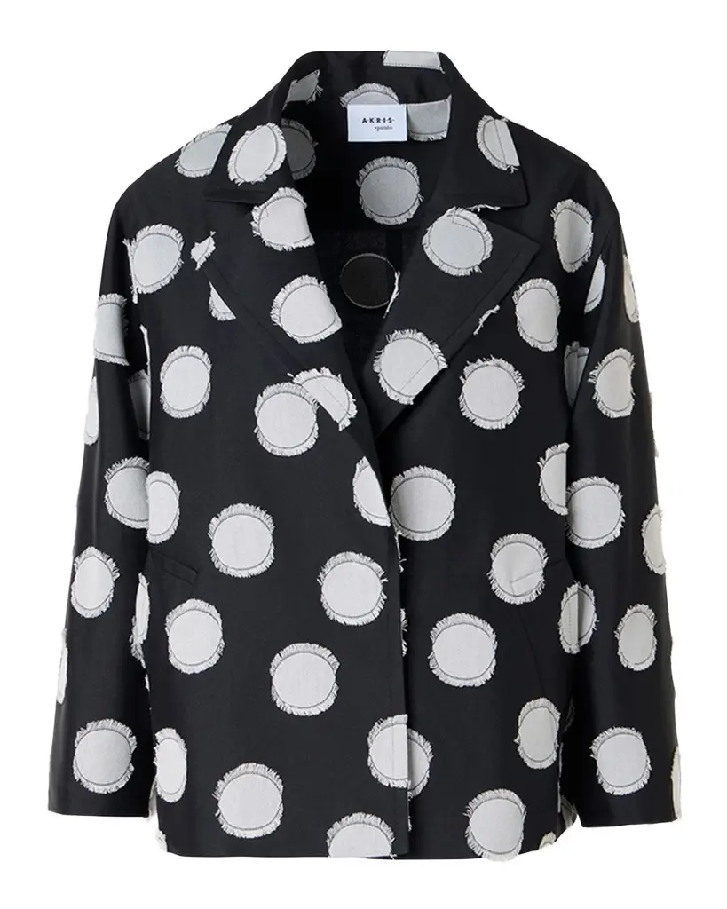 Akris punto Fringed Polka Dot Jacquard Oversized Jacket | Image 1 Akris punto Fringed Polka Dot Jacquard Oversized Jacket | Image 1