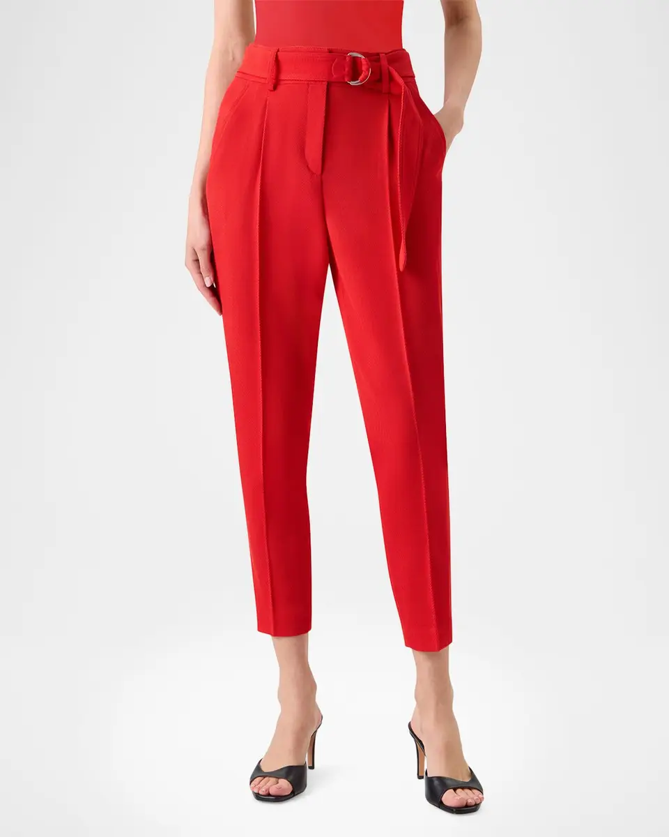 Akris punto Fred Wool Tricotine Tapered-Leg Ankle Pants With Belt | Thumbnail 2 Akris punto Fred Wool Tricotine Tapered-Leg Ankle Pants With Belt | Thumbnail 2