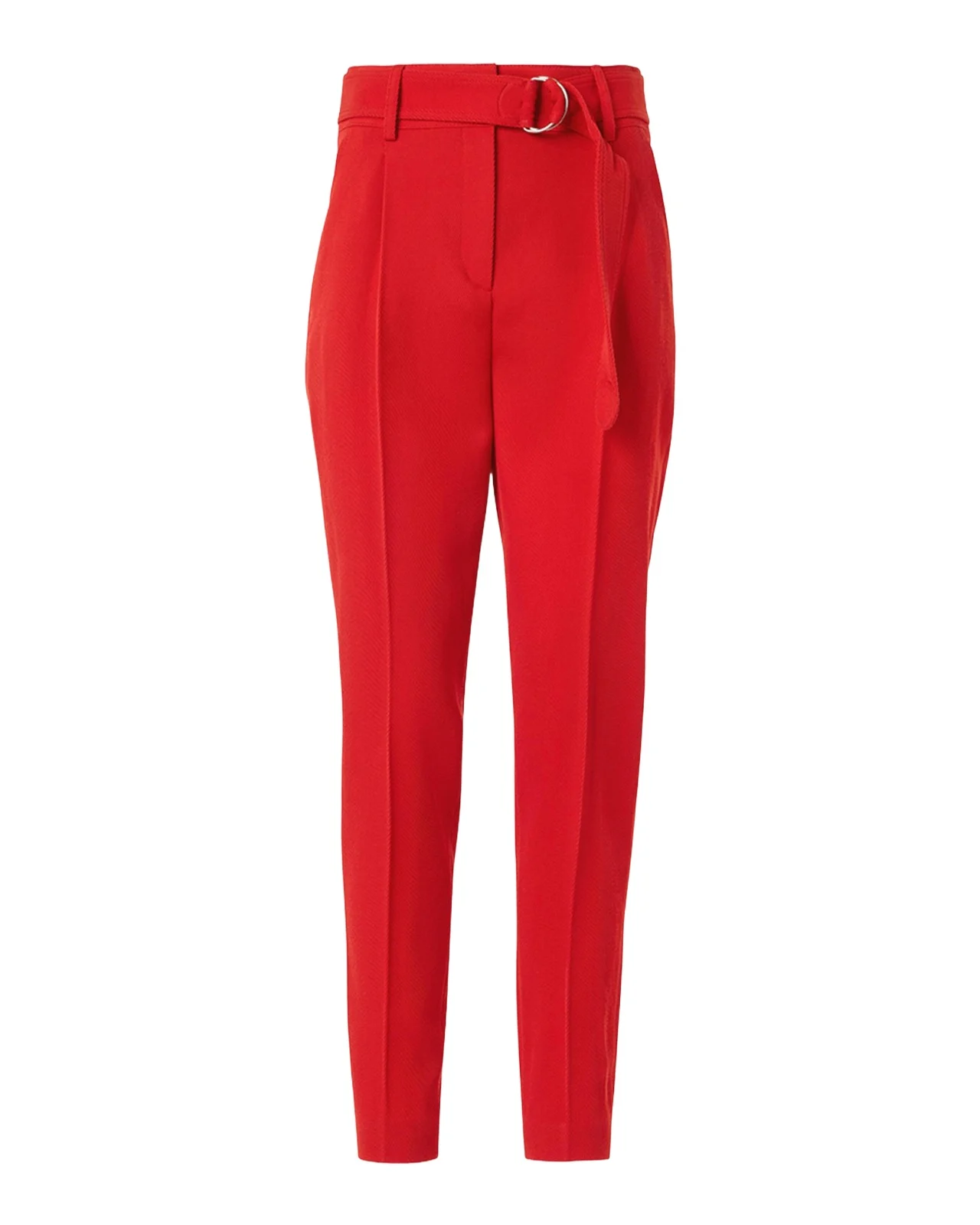 Akris punto Fred Wool Tricotine Tapered-Leg Ankle Pants With Belt