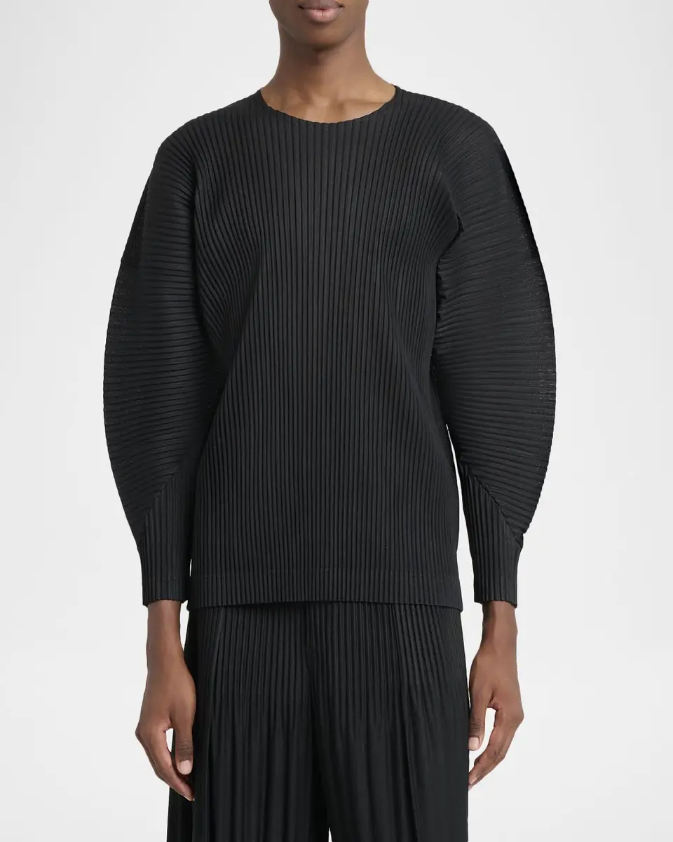 Homme Plissé Issey Miyake Men's Pleated Long-Sleeve Shirt | Thumbnail 4 Homme Plissé Issey Miyake Men's Pleated Long-Sleeve Shirt | Thumbnail 4
