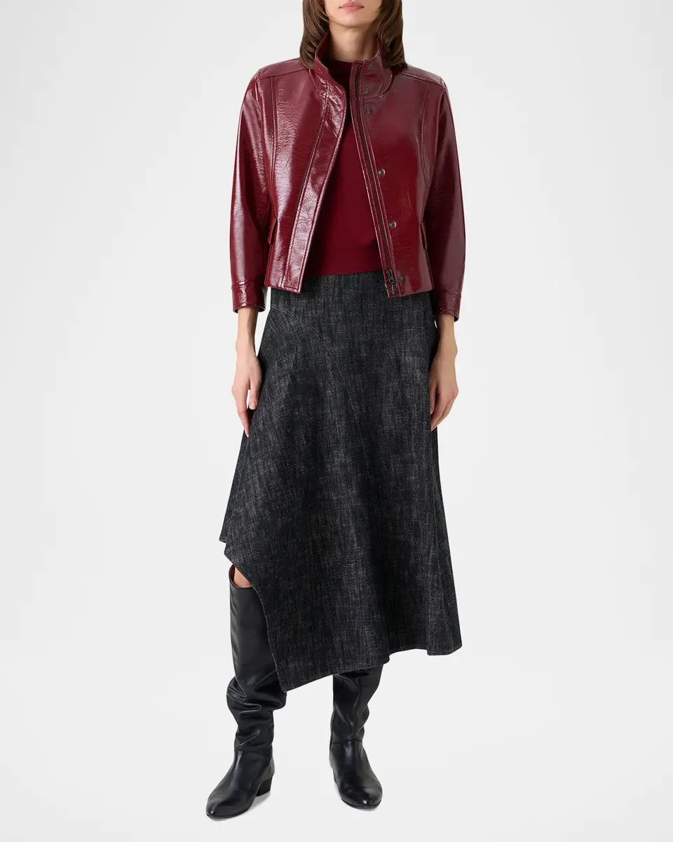 Akris punto Faux-Leather Trucker Jacket | Thumbnail 2 Akris punto Faux-Leather Trucker Jacket | Thumbnail 2