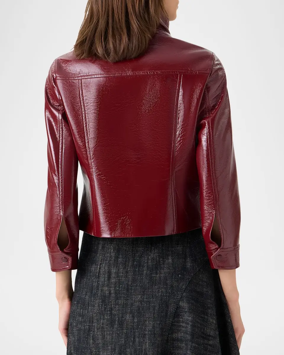 Akris punto Faux-Leather Trucker Jacket | Thumbnail 3 Akris punto Faux-Leather Trucker Jacket | Thumbnail 3
