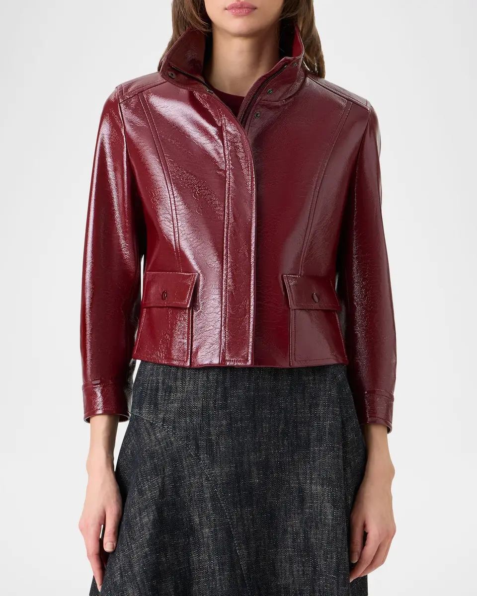 Akris punto Faux-Leather Trucker Jacket | Thumbnail 6 Akris punto Faux-Leather Trucker Jacket | Thumbnail 6
