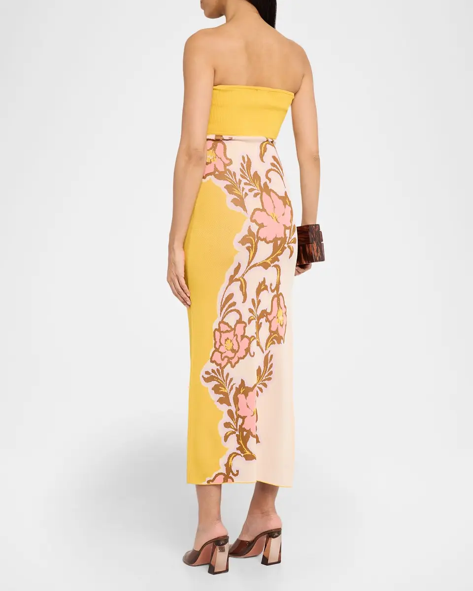 MISA Los Angeles Fletcher Floral Knit Strapless Dress | Thumbnail 3 MISA Los Angeles Fletcher Floral Knit Strapless Dress | Thumbnail 3