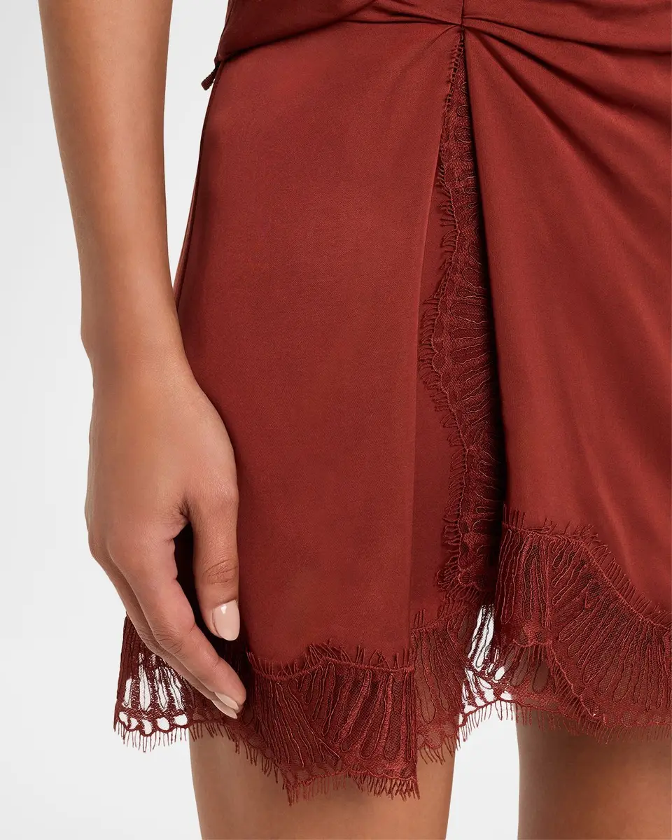 A.L.C. Dion Satin Lace-Trim Mini Skirt | Thumbnail 5 A.L.C. Dion Satin Lace-Trim Mini Skirt | Thumbnail 5