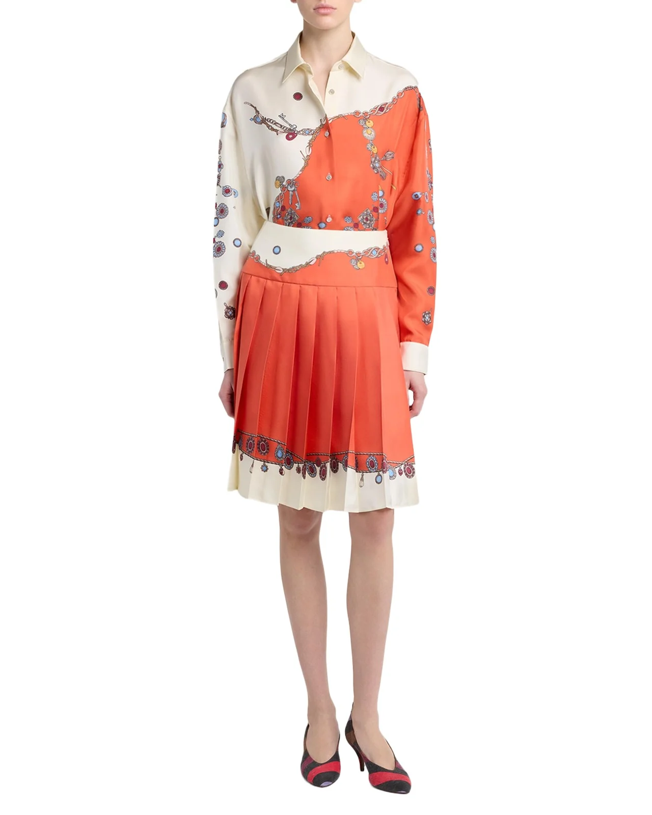 Printed Silk Twill Skirt Printed Silk Twill Skirt