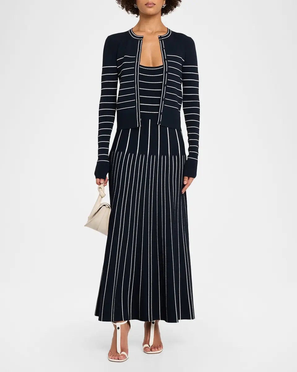 Adam Lippes Gemma Pointelle Striped Knit Sleeveless Maxi Dress | Thumbnail 2 Adam Lippes Gemma Pointelle Striped Knit Sleeveless Maxi Dress | Thumbnail 2