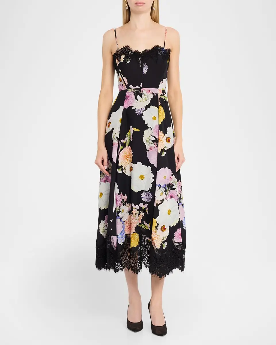 As It May Junia Lace-Trim Floral Linen Mini Dress | Thumbnail 2 As It May Junia Lace-Trim Floral Linen Mini Dress | Thumbnail 2