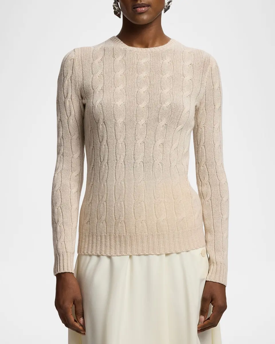 Ralph Lauren Collection Cable-Knit Cashmere Crewneck Sweater | Thumbnail 4 Ralph Lauren Collection Cable-Knit Cashmere Crewneck Sweater | Thumbnail 4