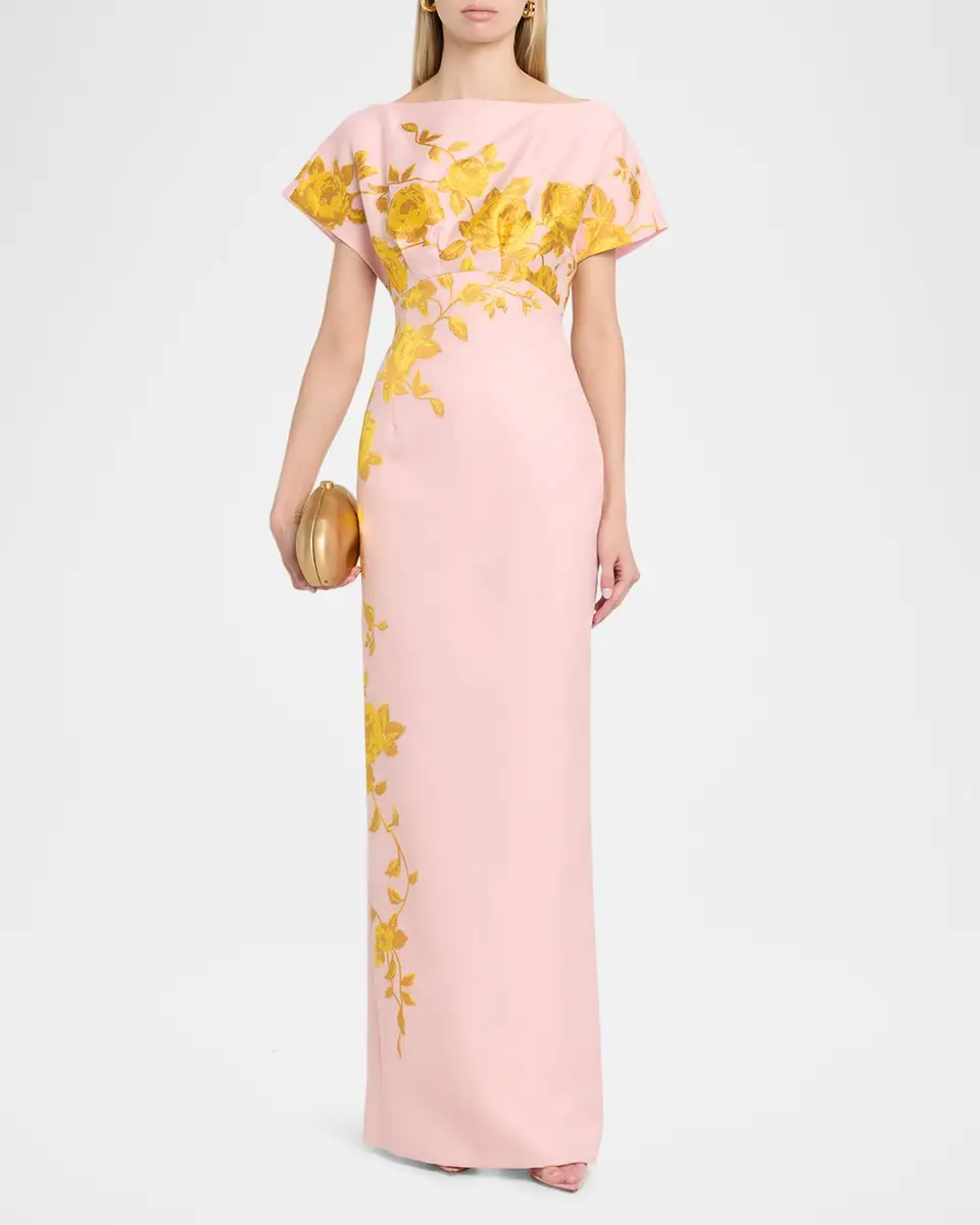 Lela Rose Rose Fil Coupe Empire-Waist Column Gown | Thumbnail 2 Lela Rose Rose Fil Coupe Empire-Waist Column Gown | Thumbnail 2