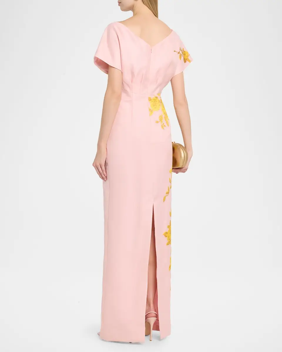 Lela Rose Rose Fil Coupe Empire-Waist Column Gown | Thumbnail 3 Lela Rose Rose Fil Coupe Empire-Waist Column Gown | Thumbnail 3