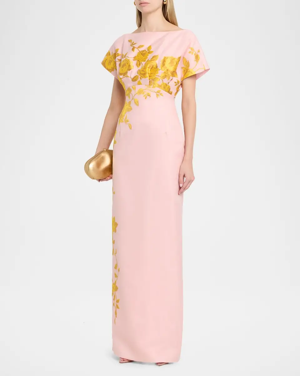 Lela Rose Rose Fil Coupe Empire-Waist Column Gown | Thumbnail 4 Lela Rose Rose Fil Coupe Empire-Waist Column Gown | Thumbnail 4