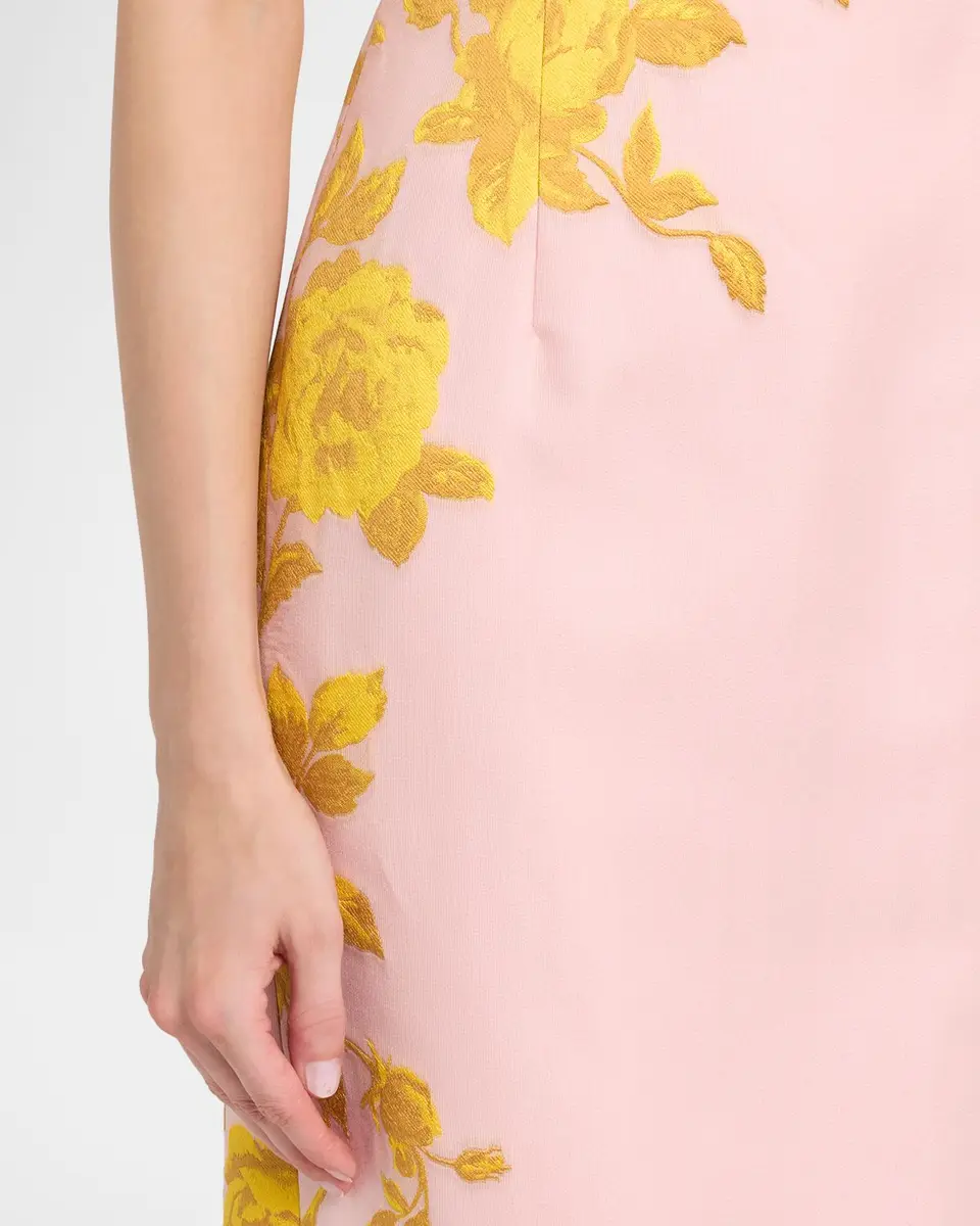 Lela Rose Rose Fil Coupe Empire-Waist Column Gown | Thumbnail 5 Lela Rose Rose Fil Coupe Empire-Waist Column Gown | Thumbnail 5