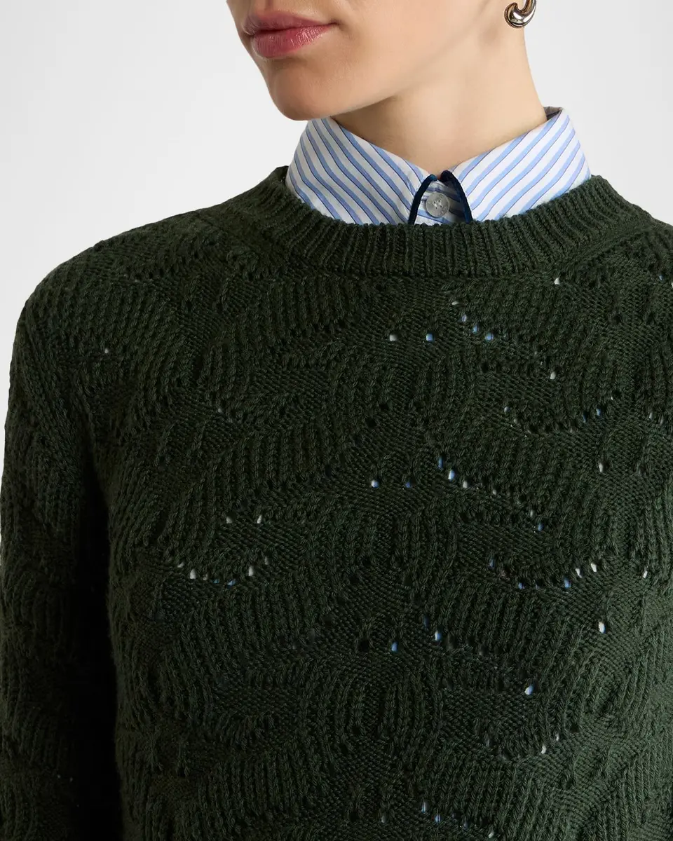 Etro Textured Pointelle Wool Crewneck Sweater | Thumbnail 5 Etro Textured Pointelle Wool Crewneck Sweater | Thumbnail 5