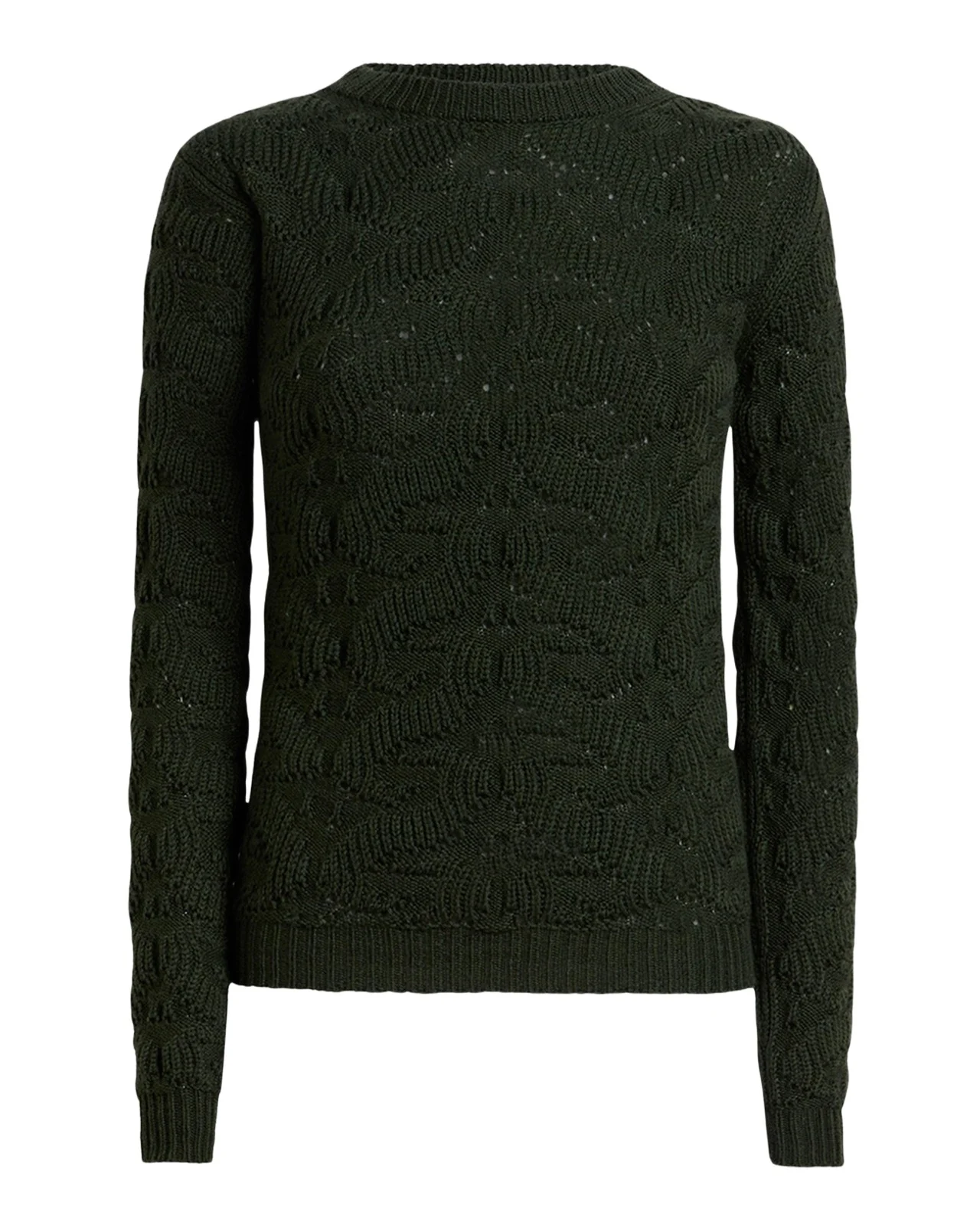 Textured Pointelle Wool Crewneck Sweater Textured Pointelle Wool Crewneck Sweater