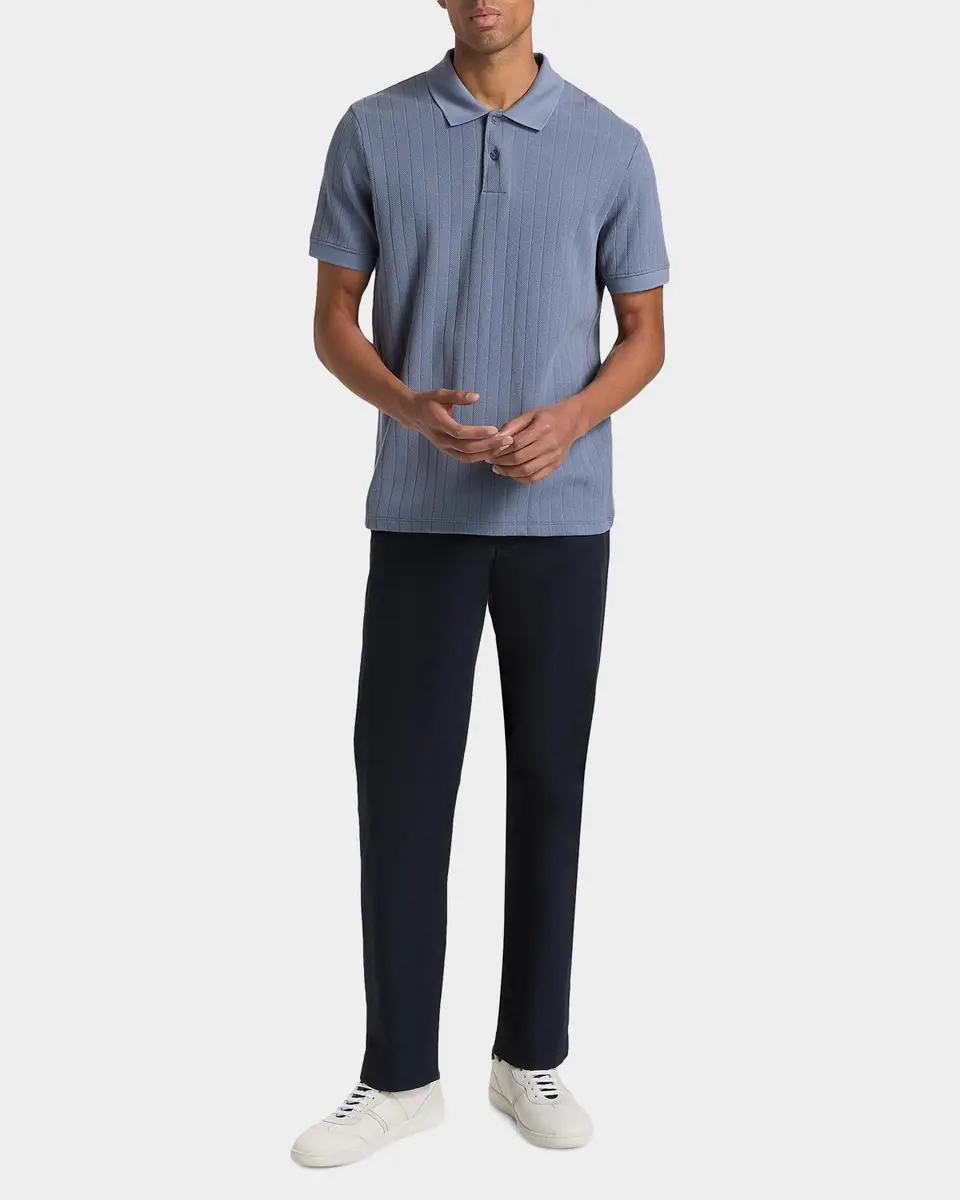 Vince Men's Drop-Needle Stripe Pima Cotton Polo Shirt | Thumbnail 2 Vince Men's Drop-Needle Stripe Pima Cotton Polo Shirt | Thumbnail 2
