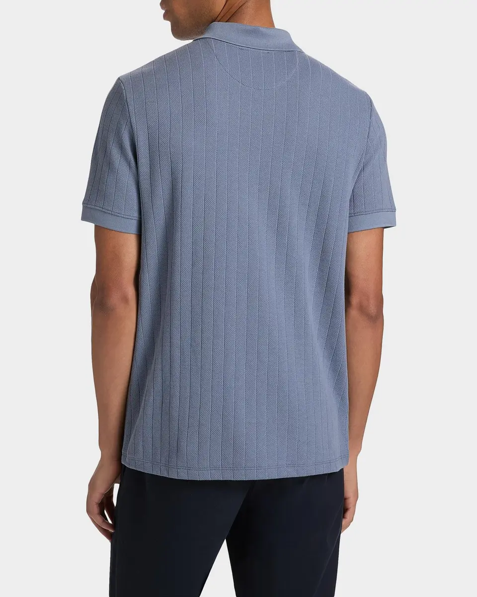Vince Men's Drop-Needle Stripe Pima Cotton Polo Shirt | Thumbnail 3 Vince Men's Drop-Needle Stripe Pima Cotton Polo Shirt | Thumbnail 3