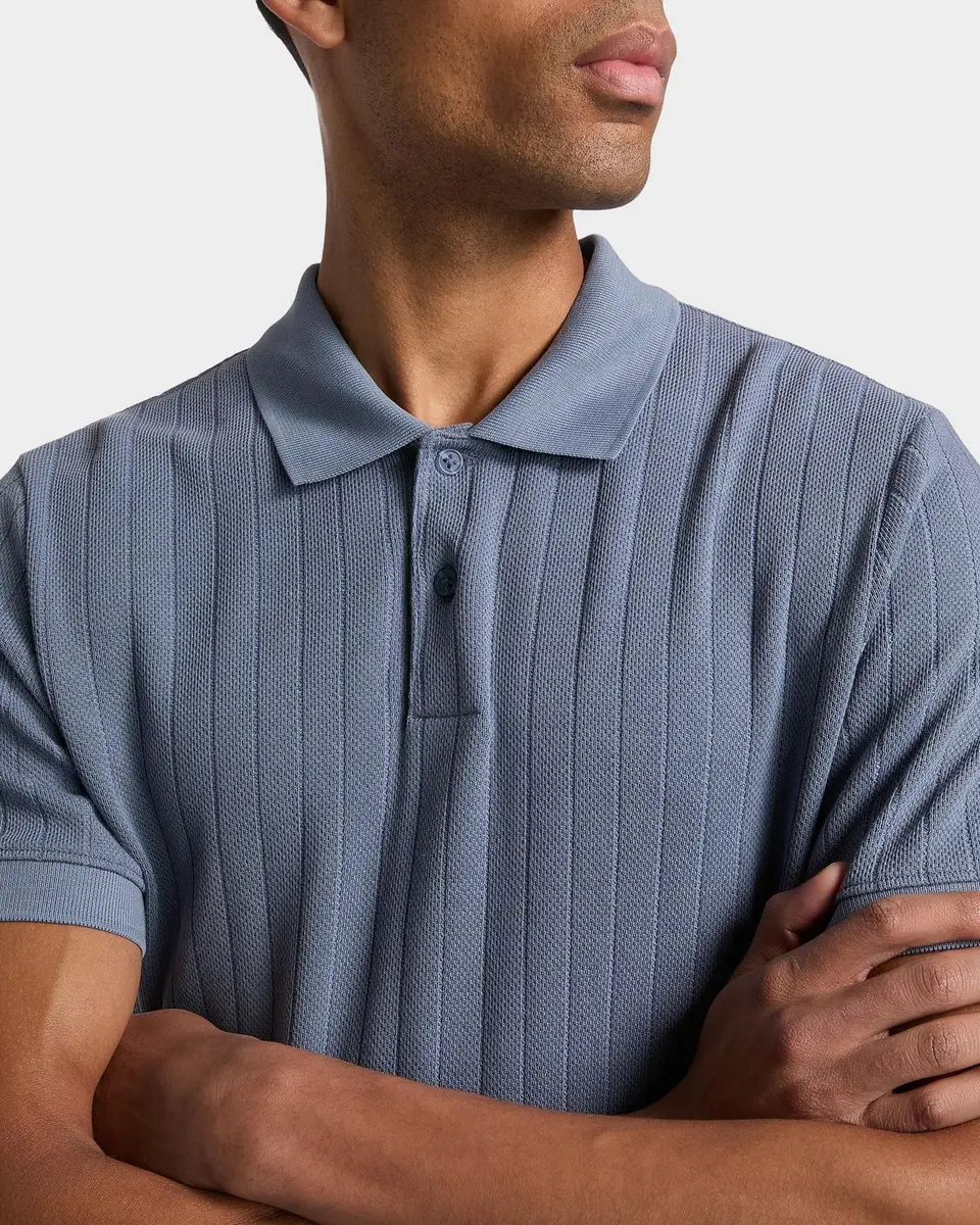 Vince Men's Drop-Needle Stripe Pima Cotton Polo Shirt | Thumbnail 5 Vince Men's Drop-Needle Stripe Pima Cotton Polo Shirt | Thumbnail 5