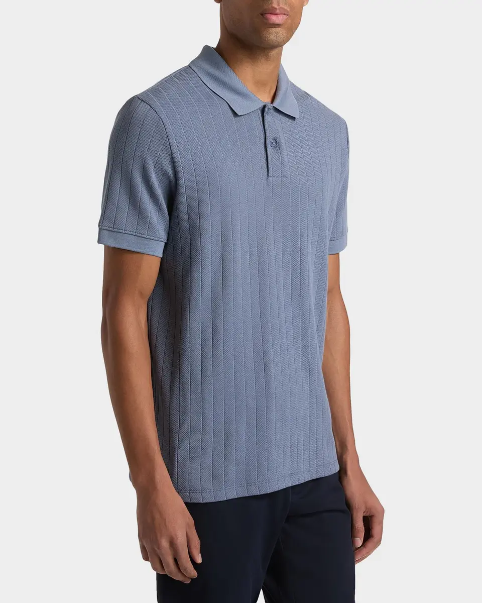 Vince Men's Drop-Needle Stripe Pima Cotton Polo Shirt | Thumbnail 7 Vince Men's Drop-Needle Stripe Pima Cotton Polo Shirt | Thumbnail 7