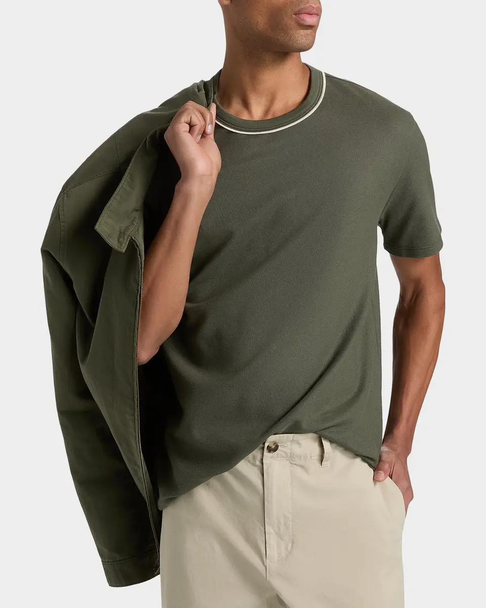 Vince Men's Pima Cotton Pique Tipped Crewneck T-Shirt | Thumbnail 4