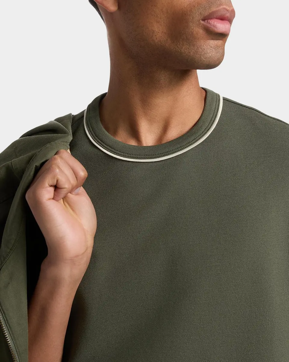 Vince Men's Pima Cotton Pique Tipped Crewneck T-Shirt | Thumbnail 5