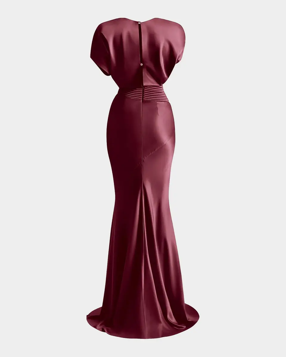 Zhivago Bond Draped Stretch Satin Mermaid Gown | Thumbnail 5 Zhivago Bond Draped Stretch Satin Mermaid Gown | Thumbnail 5