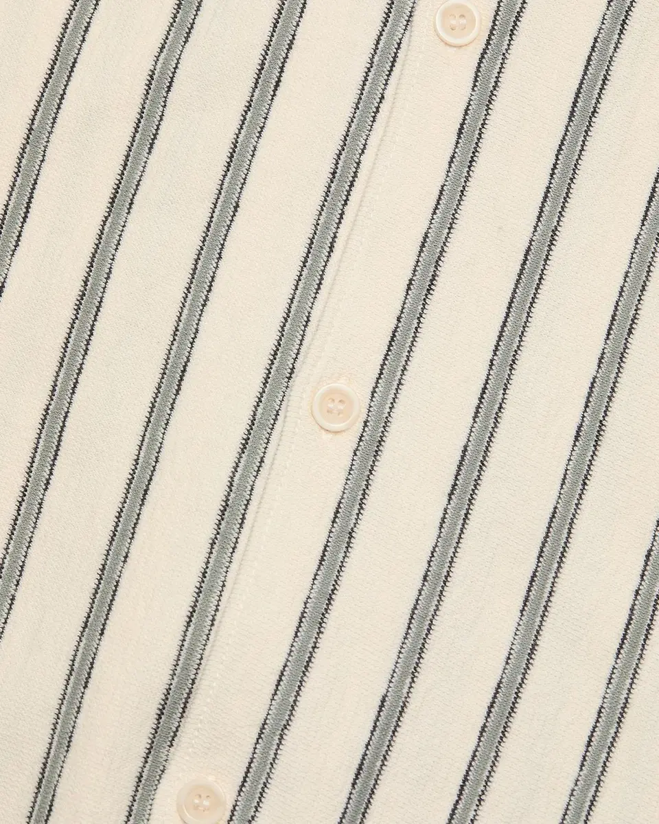Vince Men's Stripe Terry Short-Sleeve Shirt | Thumbnail 6 Vince Men's Stripe Terry Short-Sleeve Shirt | Thumbnail 6