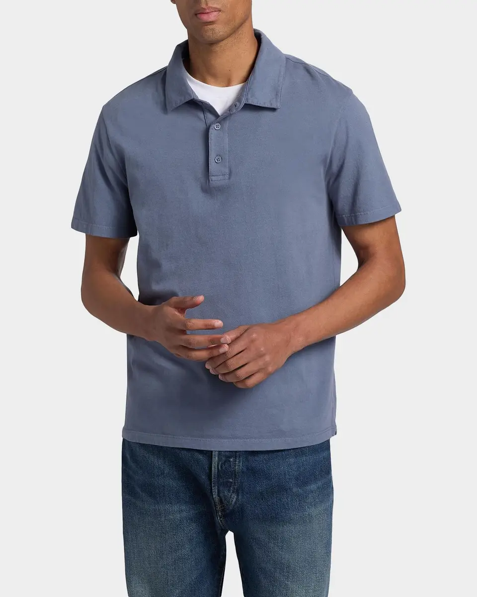 Vince Men's Garment-Dyed Polo Shirt | Thumbnail 4 Vince Men's Garment-Dyed Polo Shirt | Thumbnail 4