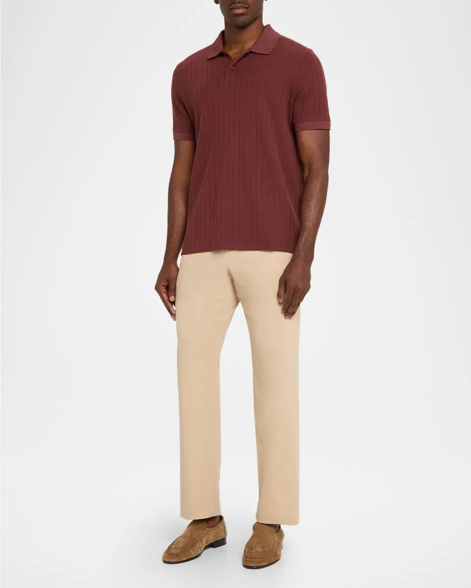 Vince Men's Drop-Needle Stripe Pima Cotton Polo Shirt | Thumbnail 2 Vince Men's Drop-Needle Stripe Pima Cotton Polo Shirt | Thumbnail 2