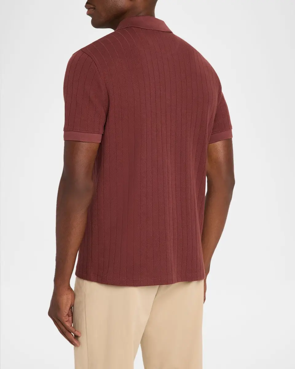 Vince Men's Drop-Needle Stripe Pima Cotton Polo Shirt | Thumbnail 3 Vince Men's Drop-Needle Stripe Pima Cotton Polo Shirt | Thumbnail 3