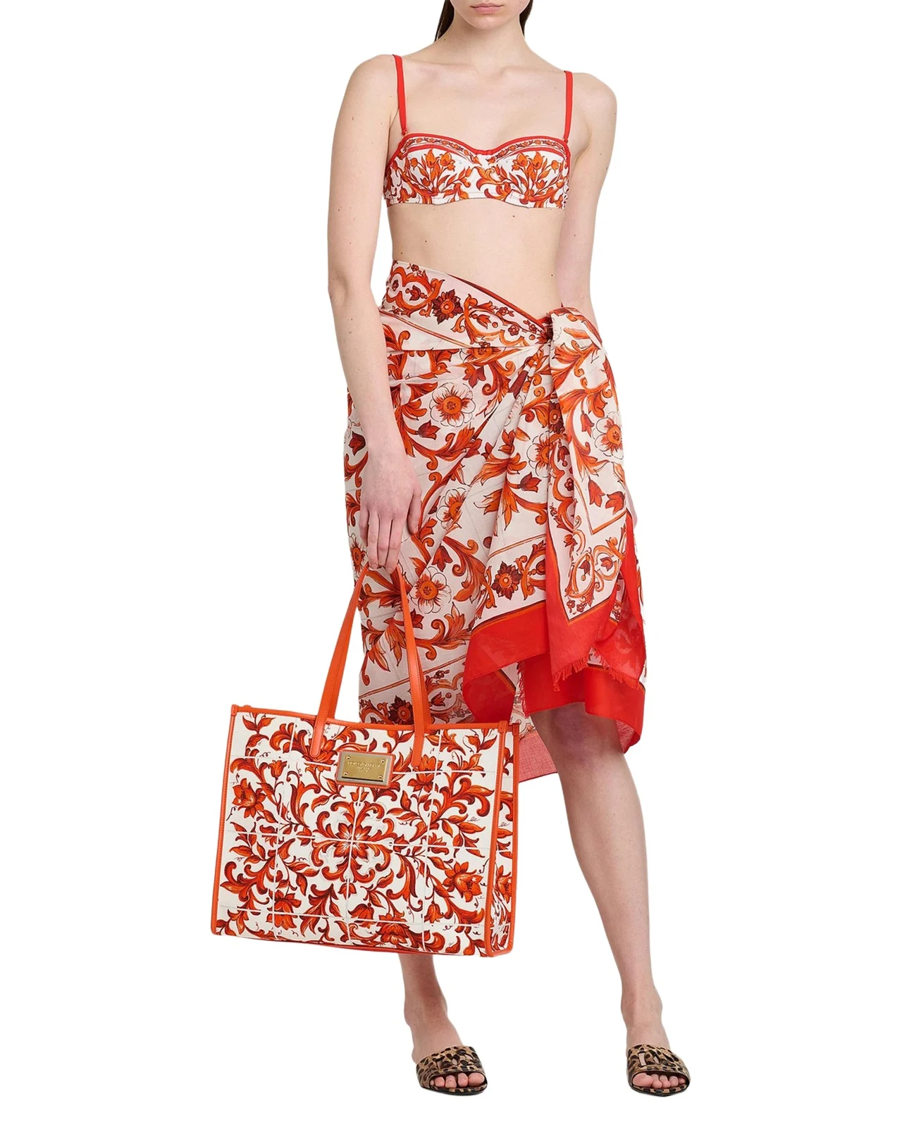 Dolce & Gabbana Majolica-Print Canvas Tote Bag