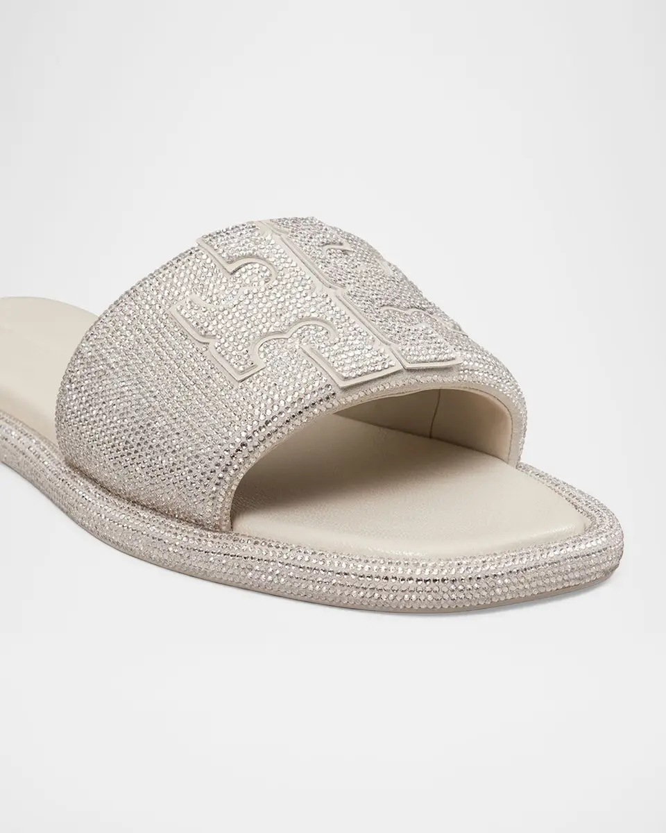Tory Burch Double T Pave Leather Slide Sandals | Thumbnail 2