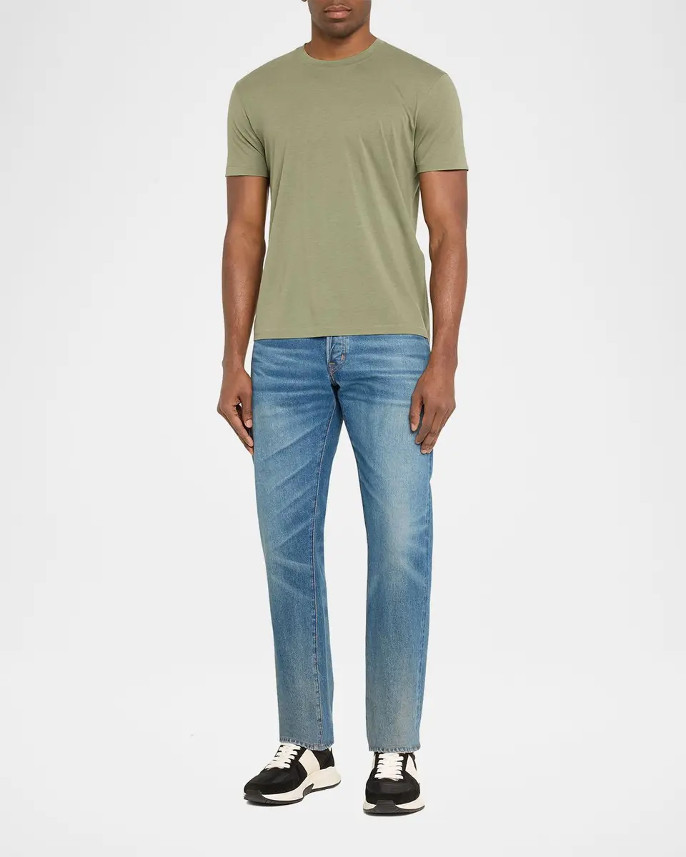 Tom Ford Men's Lyocell-Cotton Crewneck T-Shirt | Thumbnail 2 Tom Ford Men's Lyocell-Cotton Crewneck T-Shirt | Thumbnail 2