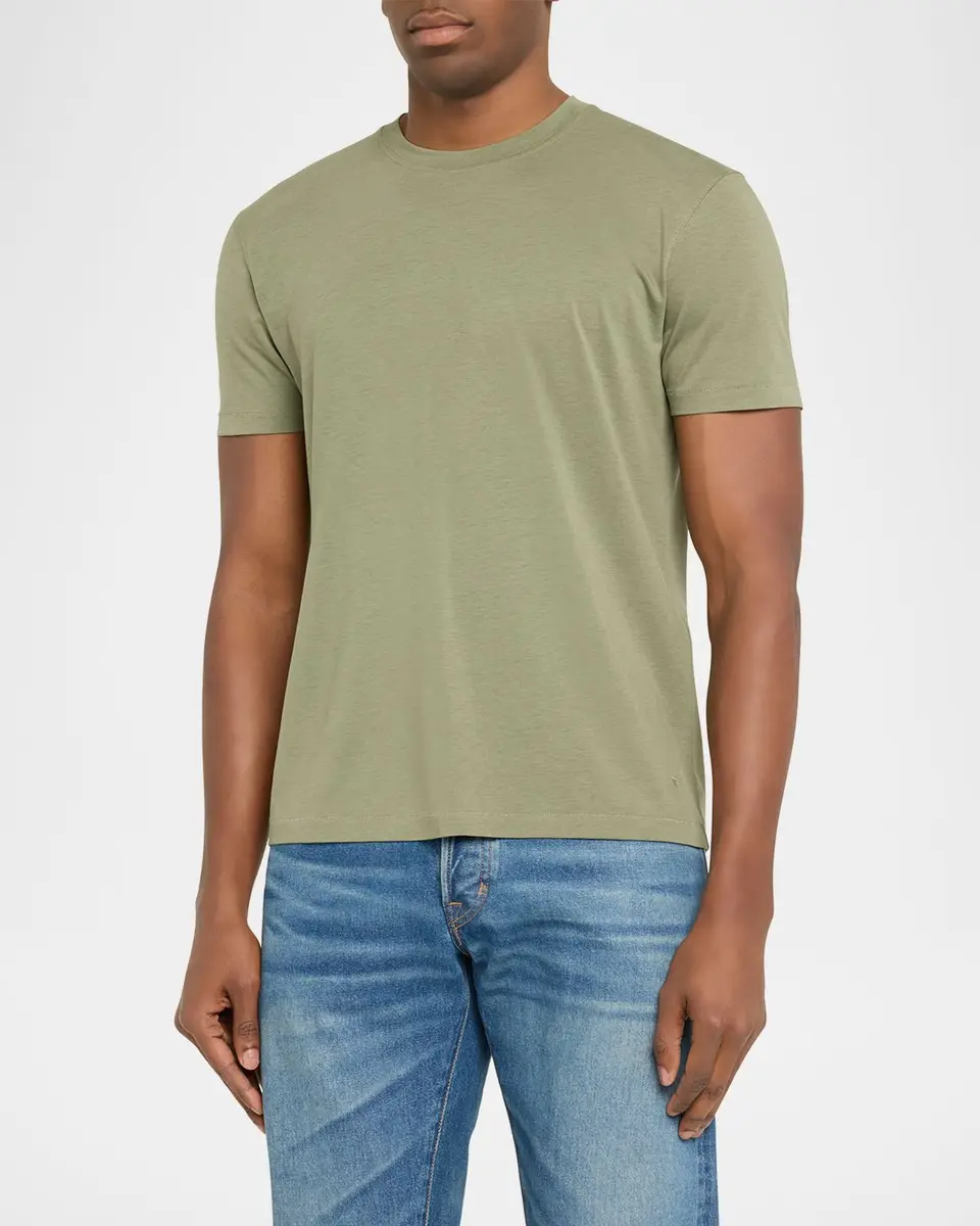 Tom Ford Men's Lyocell-Cotton Crewneck T-Shirt | Thumbnail 4 Tom Ford Men's Lyocell-Cotton Crewneck T-Shirt | Thumbnail 4