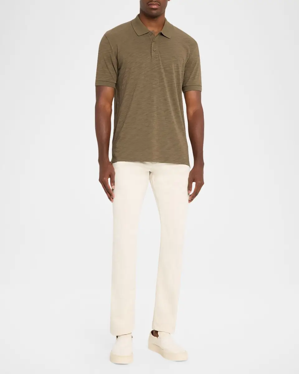 Vince Men's Cotton Heathered Polo Shirt | Thumbnail 2 Vince Men's Cotton Heathered Polo Shirt | Thumbnail 2