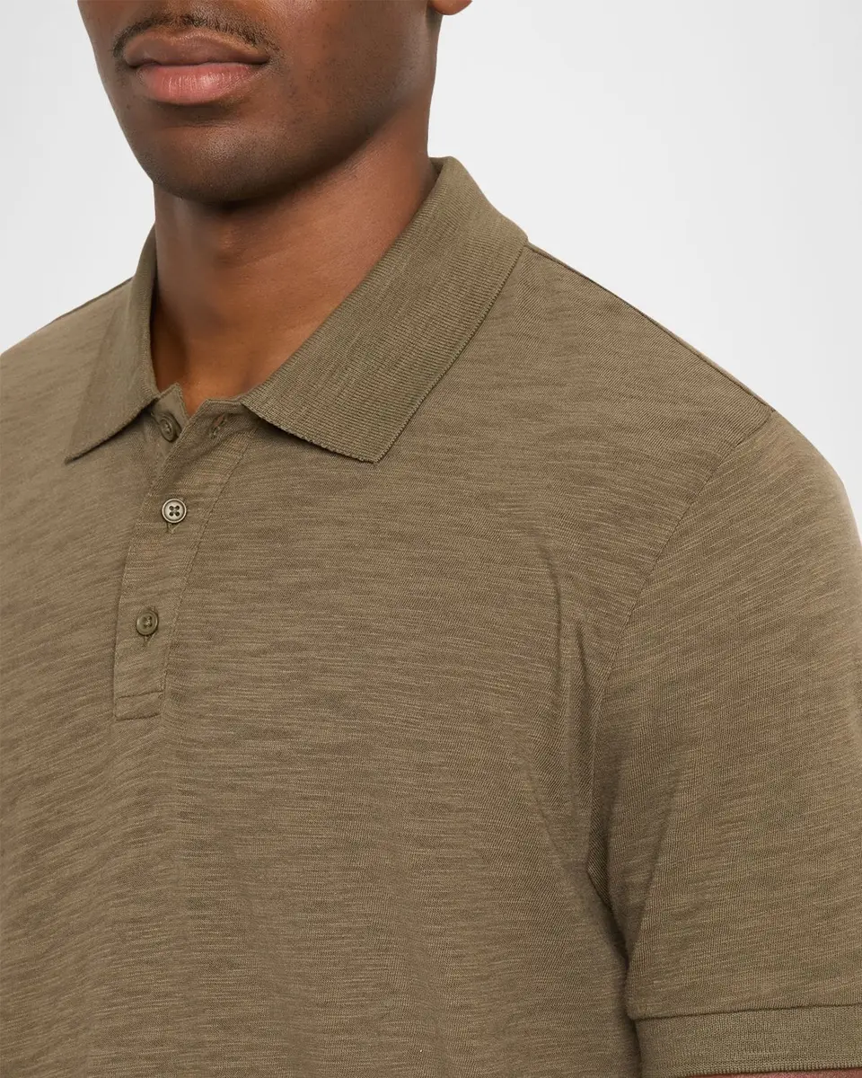 Vince Men's Cotton Heathered Polo Shirt | Thumbnail 5 Vince Men's Cotton Heathered Polo Shirt | Thumbnail 5