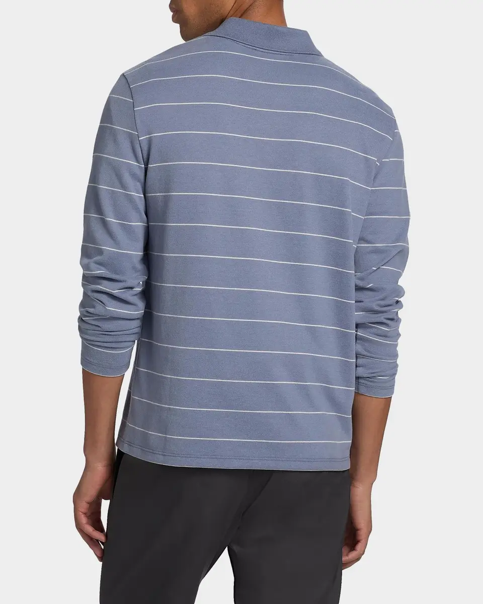 Vince Men's Pencil Stripe Long-Sleeve Polo Shirt | Thumbnail 3