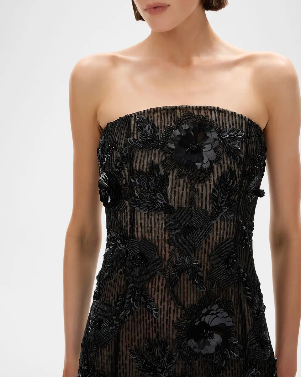 RACHEL GILBERT Pierre Strapless Embroidered Tulle Column Gown | Thumbnail 5 RACHEL GILBERT Pierre Strapless Embroidered Tulle Column Gown | Thumbnail 5