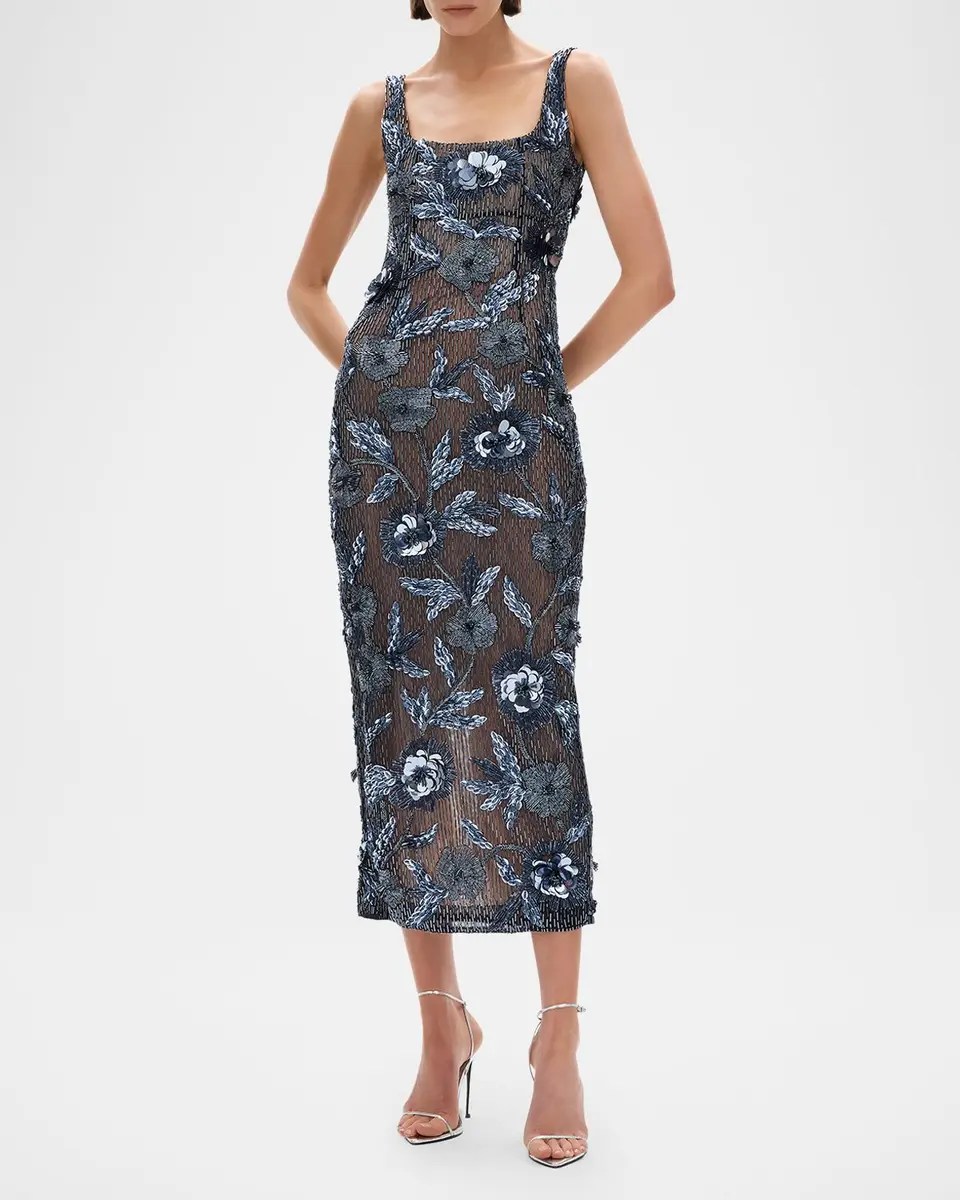 RACHEL GILBERT Pierre Strap Beaded Column Midi Dress | Thumbnail 2 RACHEL GILBERT Pierre Strap Beaded Column Midi Dress | Thumbnail 2
