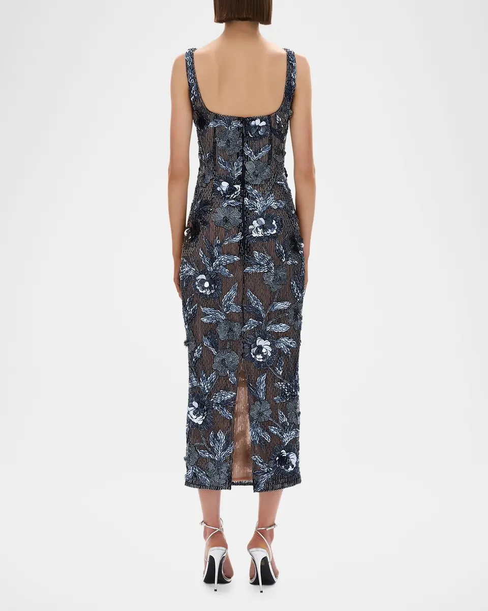RACHEL GILBERT Pierre Strap Beaded Column Midi Dress | Thumbnail 3 RACHEL GILBERT Pierre Strap Beaded Column Midi Dress | Thumbnail 3