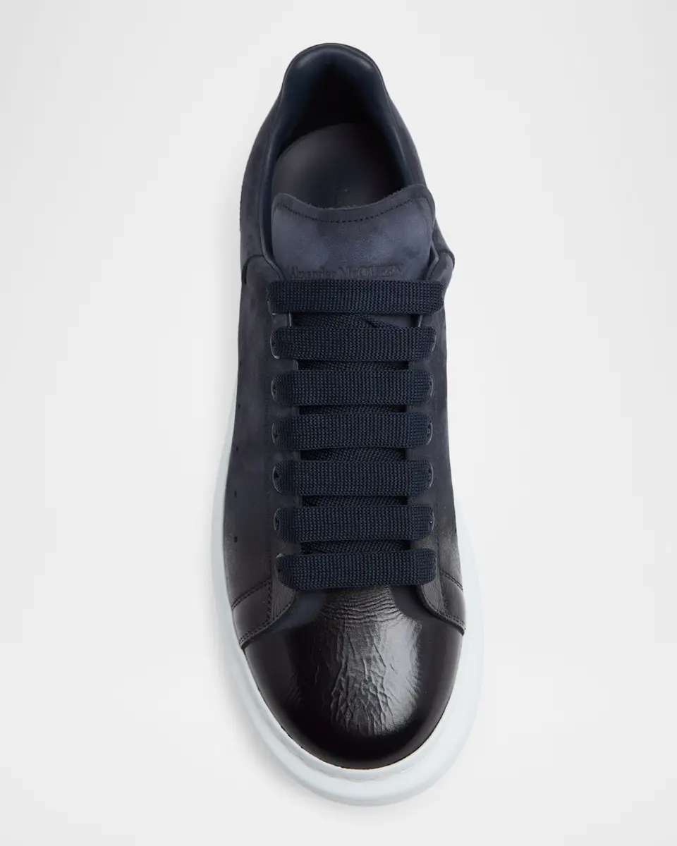 Alexander McQueen Men's Oversized Spray-Toe Suede Sneakers | Thumbnail 4