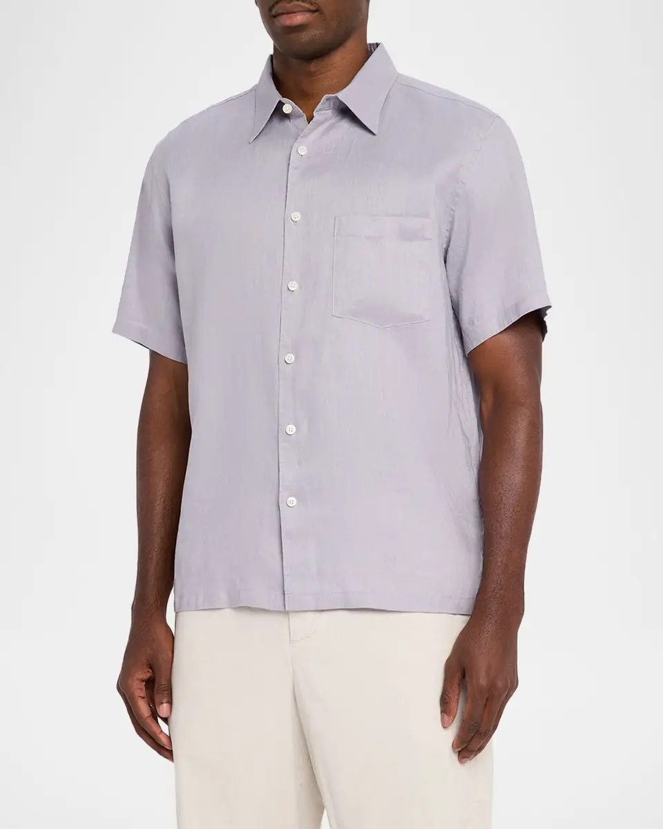 Theory Men's Irving Linen Button-Down Shirt | Thumbnail 4