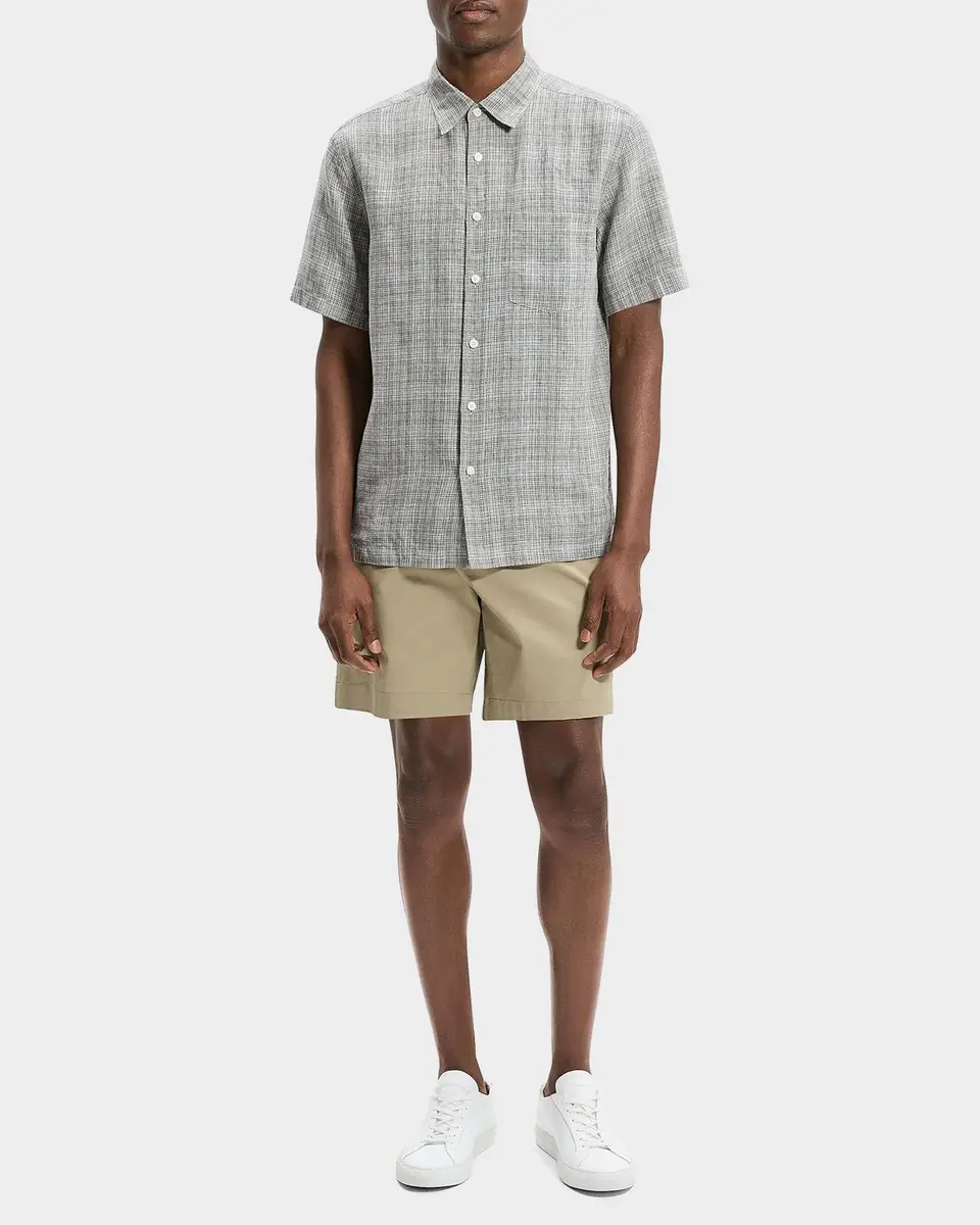Theory Men's Irving Plaid Linen Shirt | Thumbnail 2 Theory Men's Irving Plaid Linen Shirt | Thumbnail 2