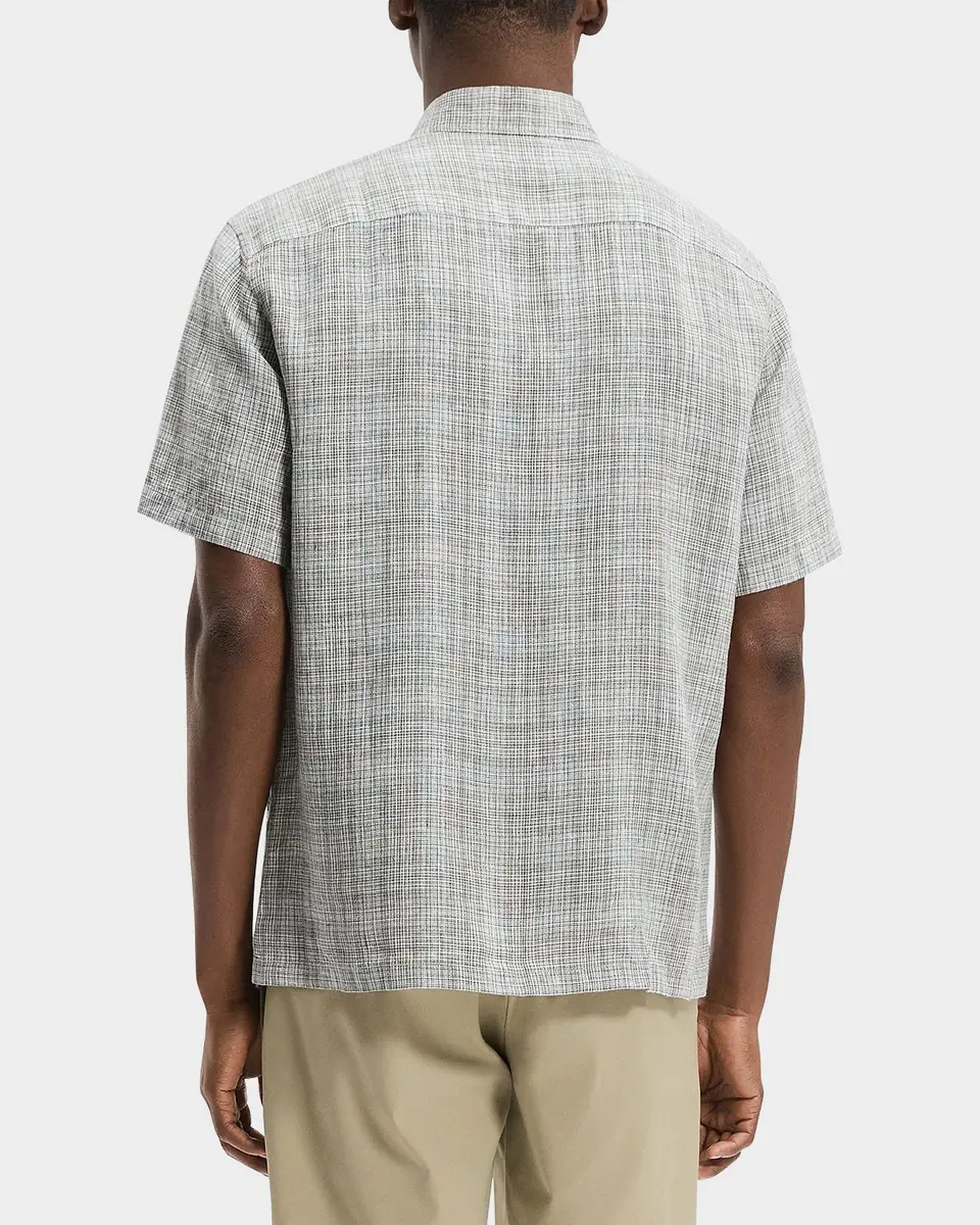 Theory Men's Irving Plaid Linen Shirt | Thumbnail 3 Theory Men's Irving Plaid Linen Shirt | Thumbnail 3